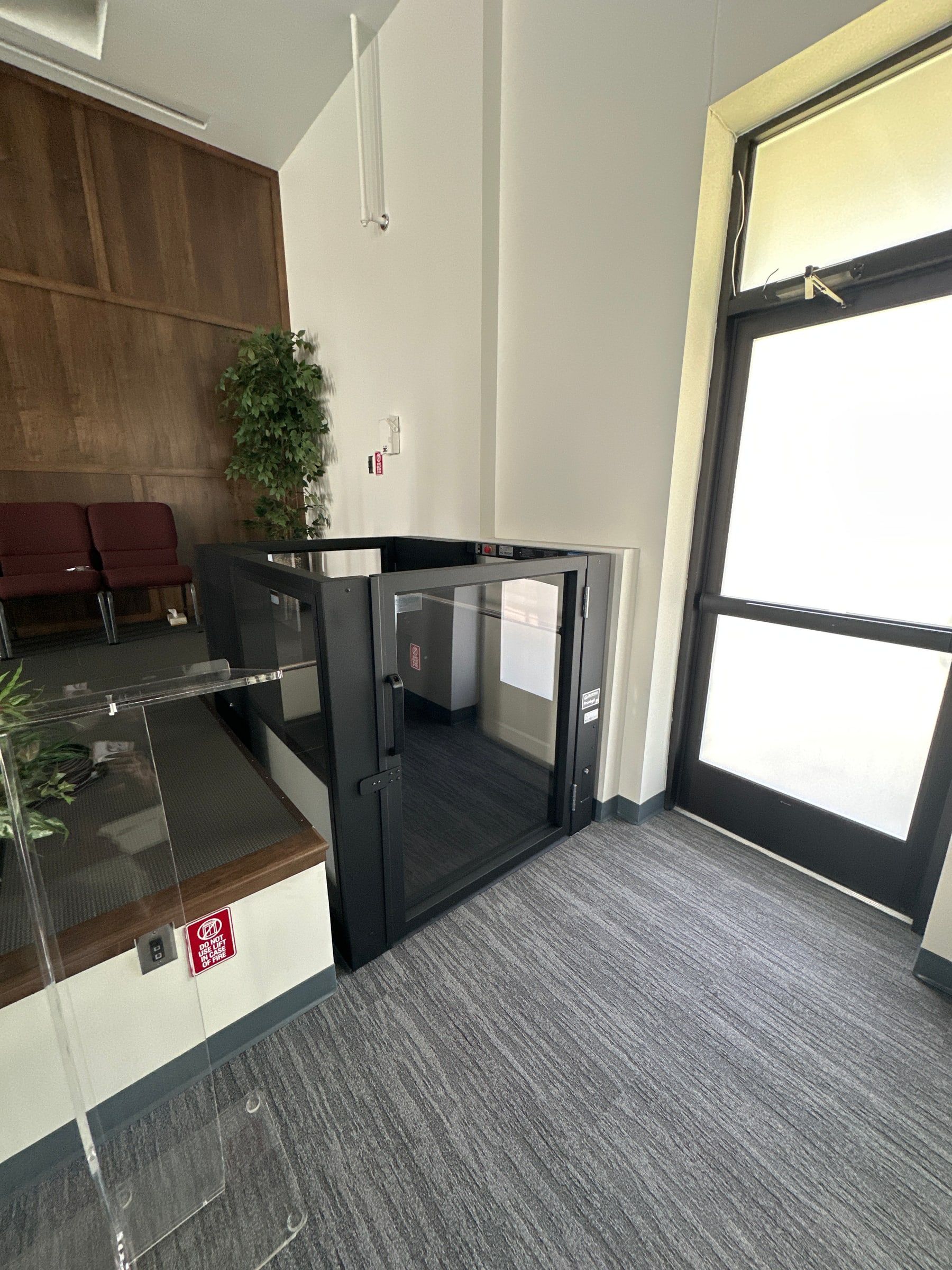 Commercial platform lift installed in a Harrisburg, PA building
