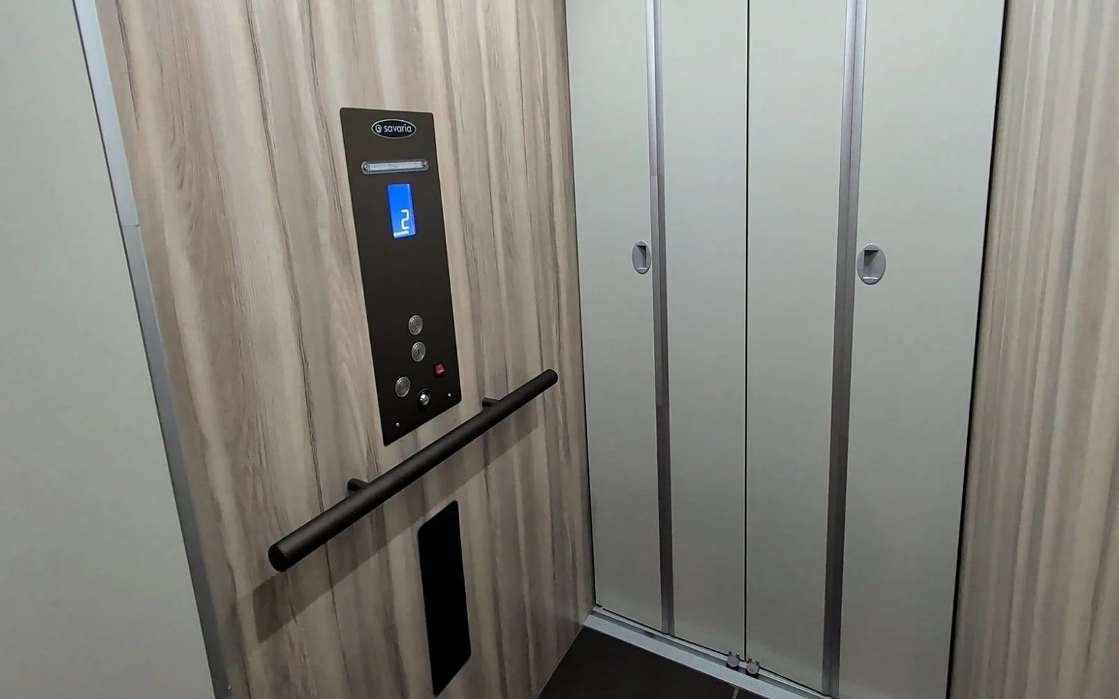 Savaria Eclipse home elevator with melamine sand finish in Fayetteville, PA