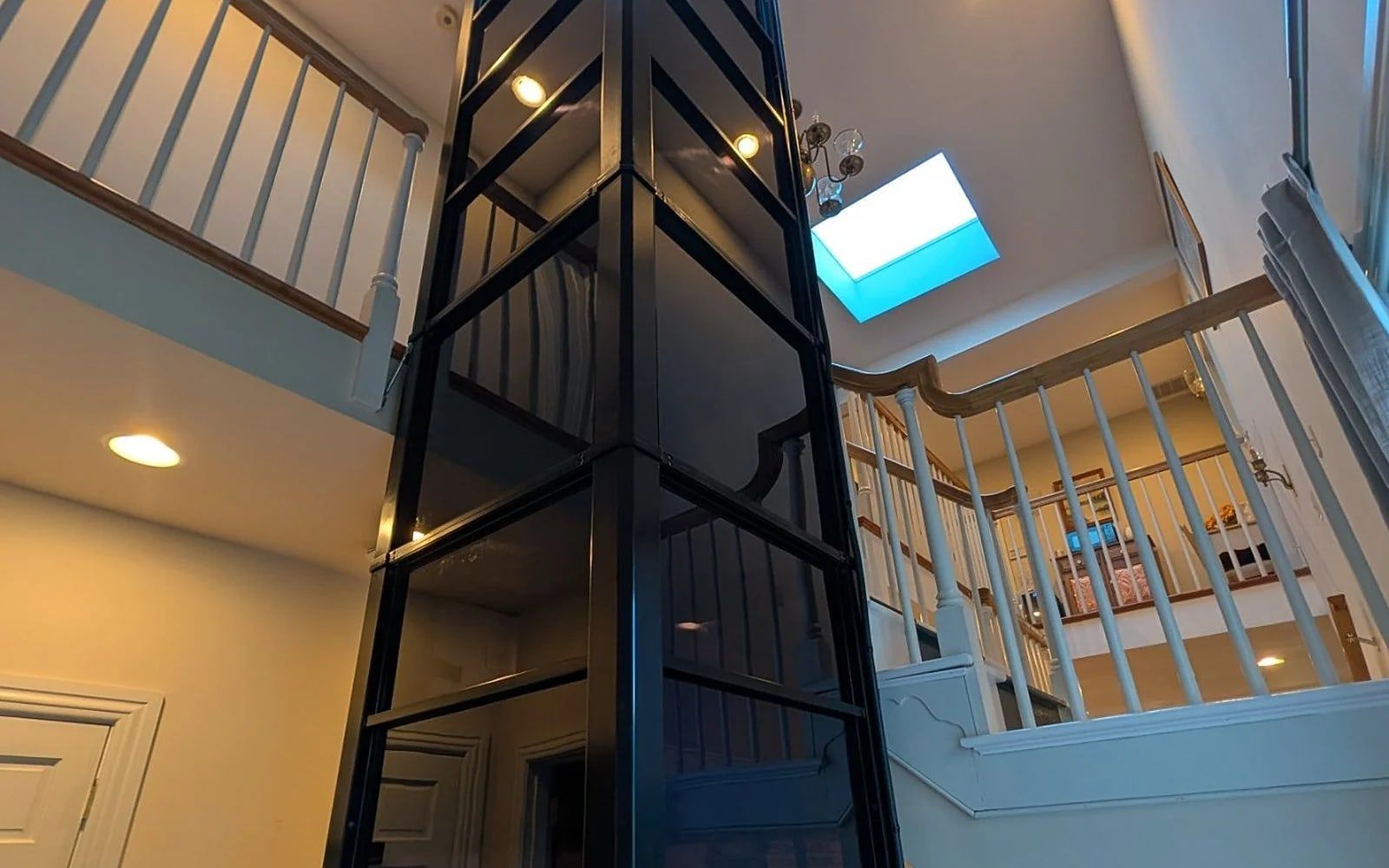 PVE Cube square pneumatic elevator in a Pennsylvania home