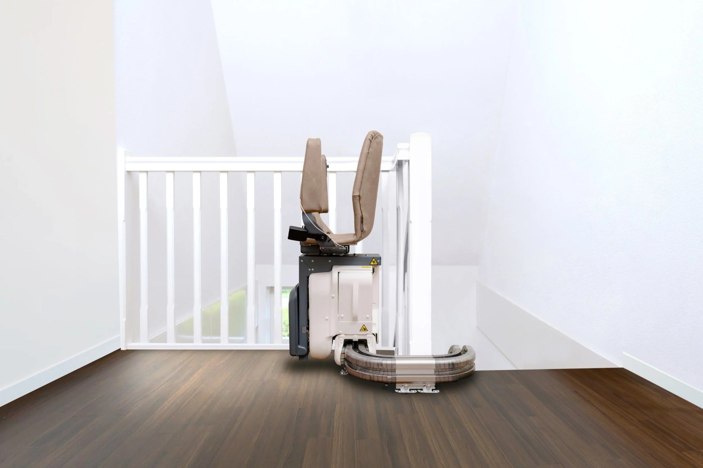 UP Stairlift folded flat against the wall