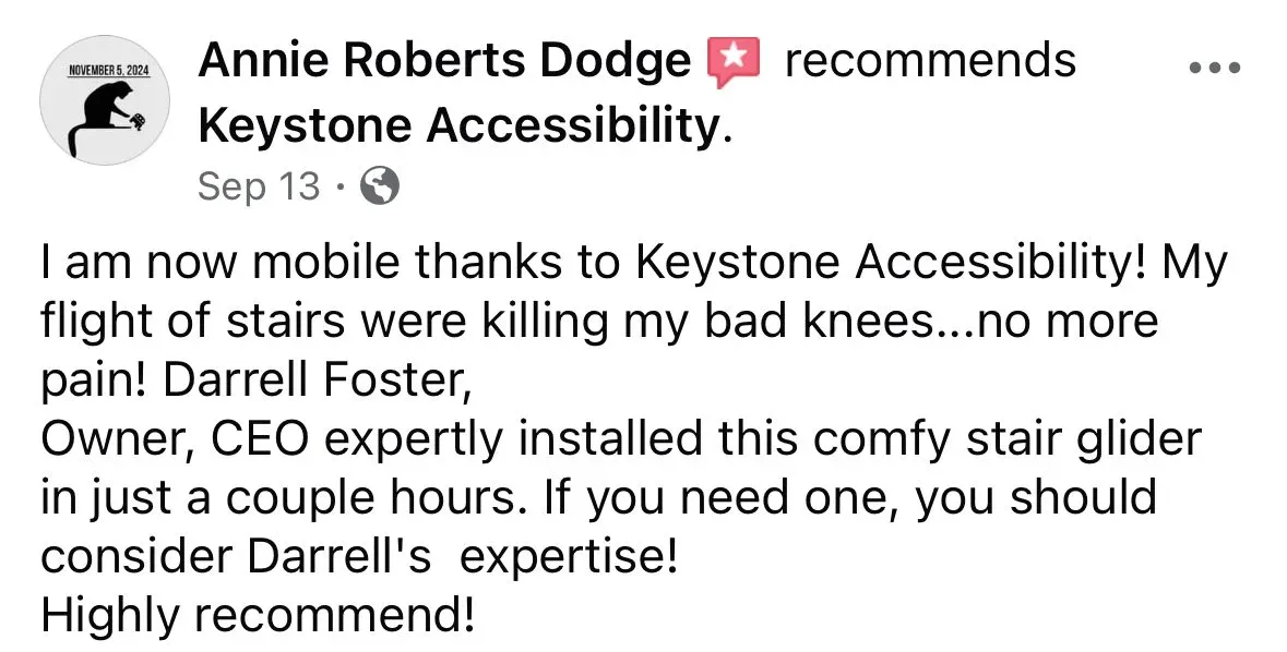 Chair lift installation review